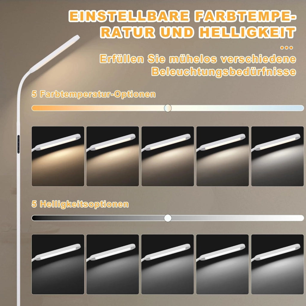 ZMH Lampada da terra LED bianca 11W flessibile 360° per soggiorno divano