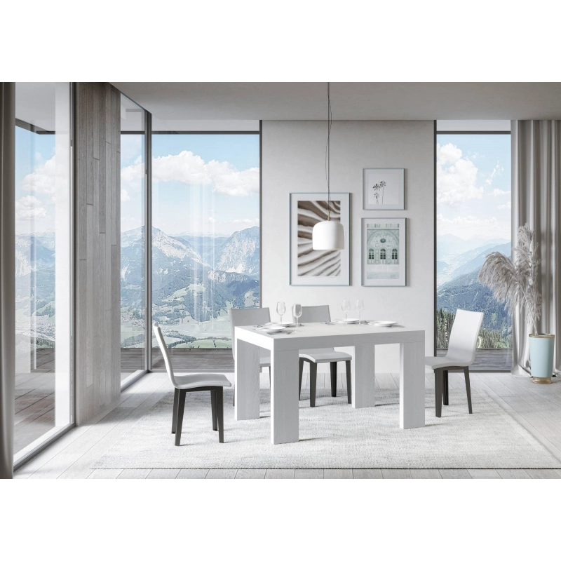 Tavolo allungabile 90x140/244 cm Roxell - Bianco Frassino