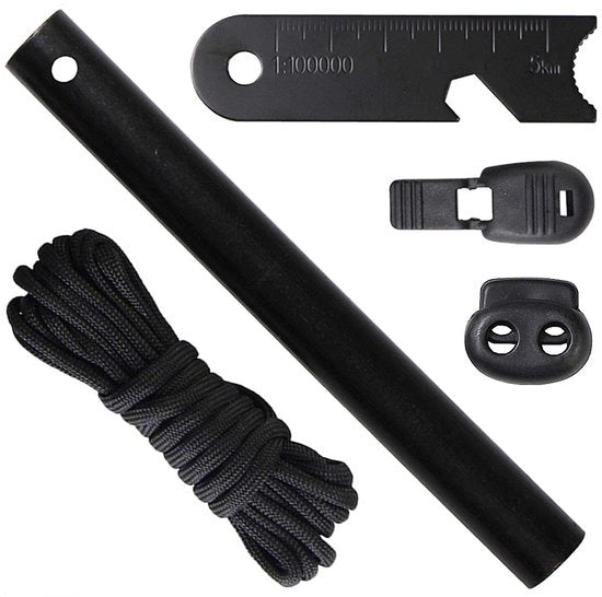 Kit di accensione del fuoco con scheggiatore multifunzionale - Acciaio del fuoco - Corda in nylon 1,45 metri - Set all-terrain - Manufatto artigianale - Adatto per camping/survival - Kit di accensione del fuoco