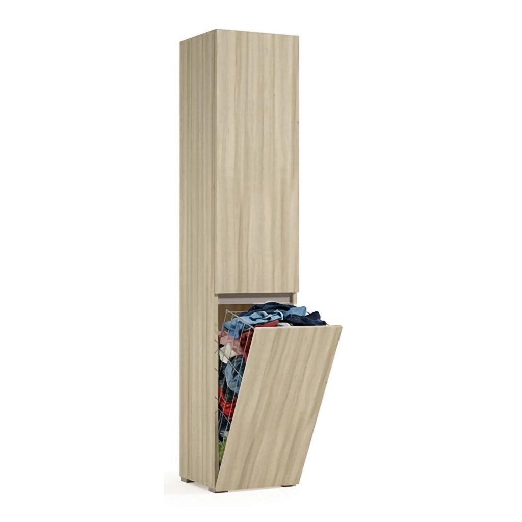 Aro, Armadio Multiuso 2 Ante 2 Ripiani Made in Italy, 45x195h cm Marrone Olmo