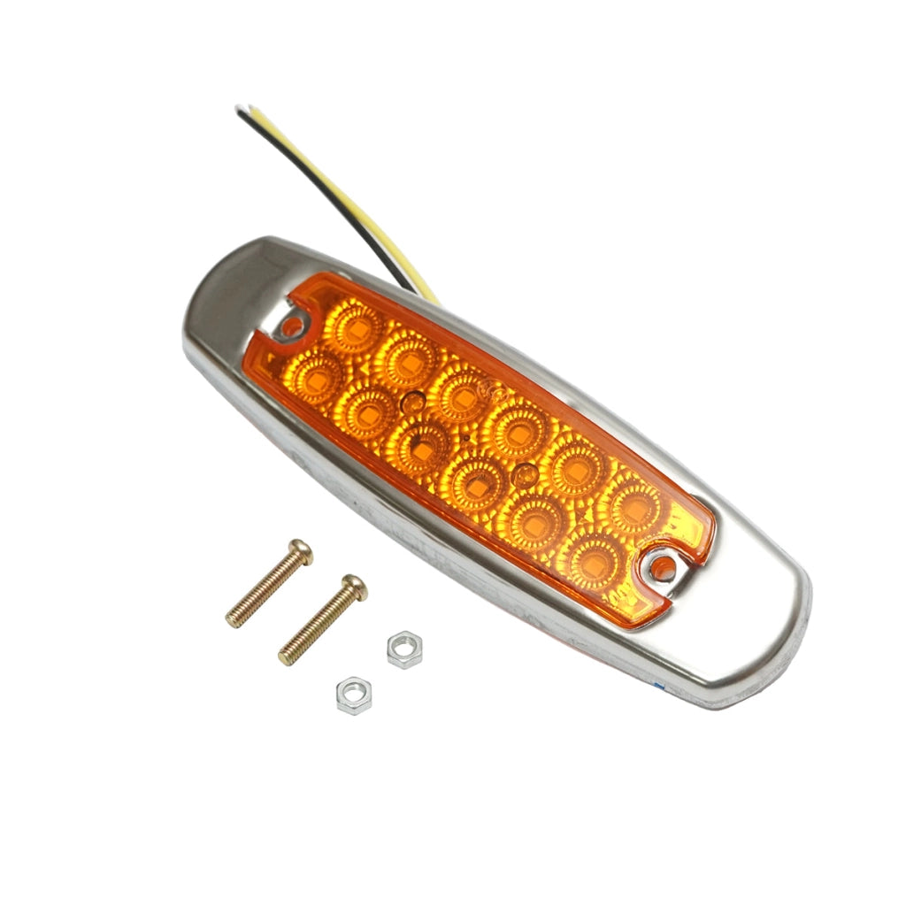Luce di posizione laterale LED 24V, gialla 12 LED 155x46x13mm