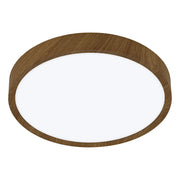 Plafoniera Contemporanea Musurita Policarbonato Noce Luce Led Integrato 14,6W