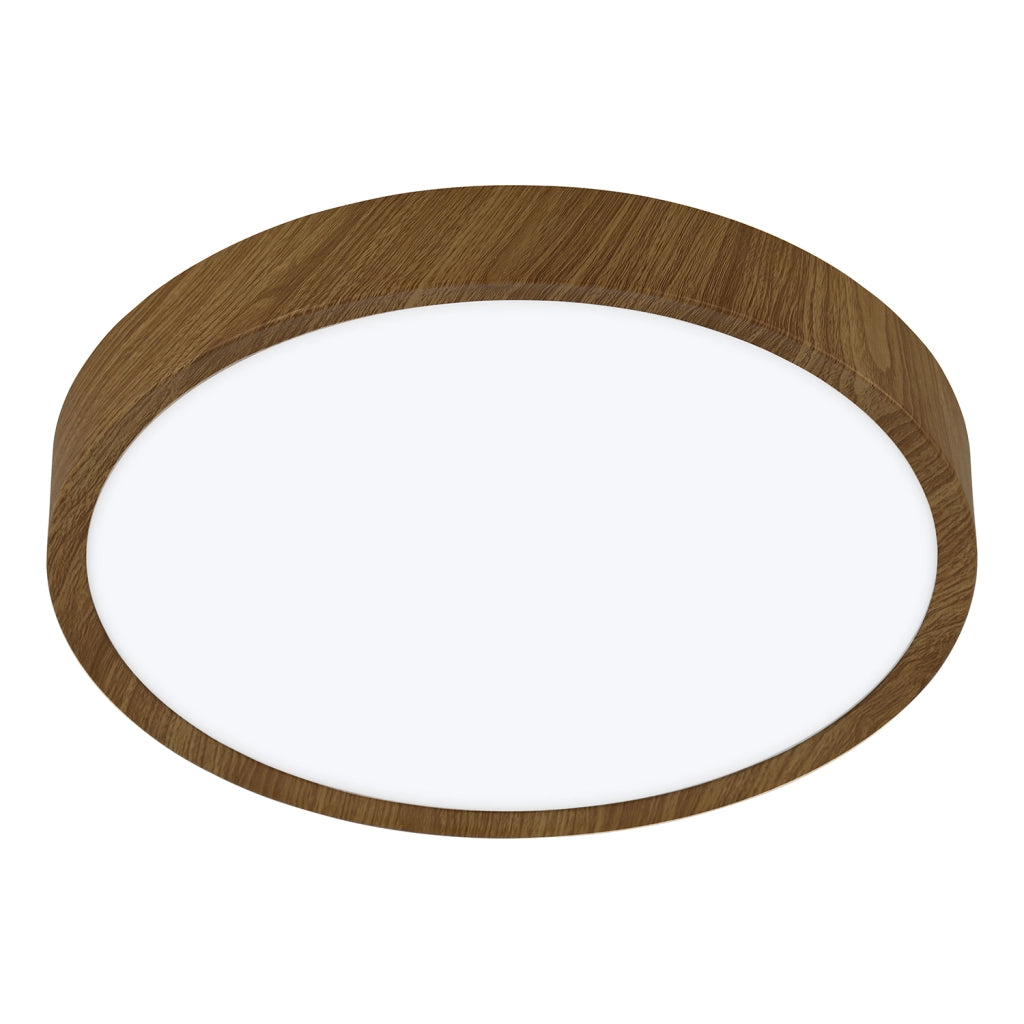 Plafoniera Contemporanea Musurita Policarbonato Noce Luce Led Integrato 14,6W