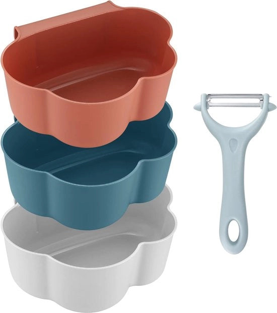 Tre contenitori di raccolta per rifiuti di cucina da appendere, per cucina, porta, appeso, cassa dei rifiuti, contenitore dei rifiuti per l'archiviazione, contenitore dei rifiuti appeso