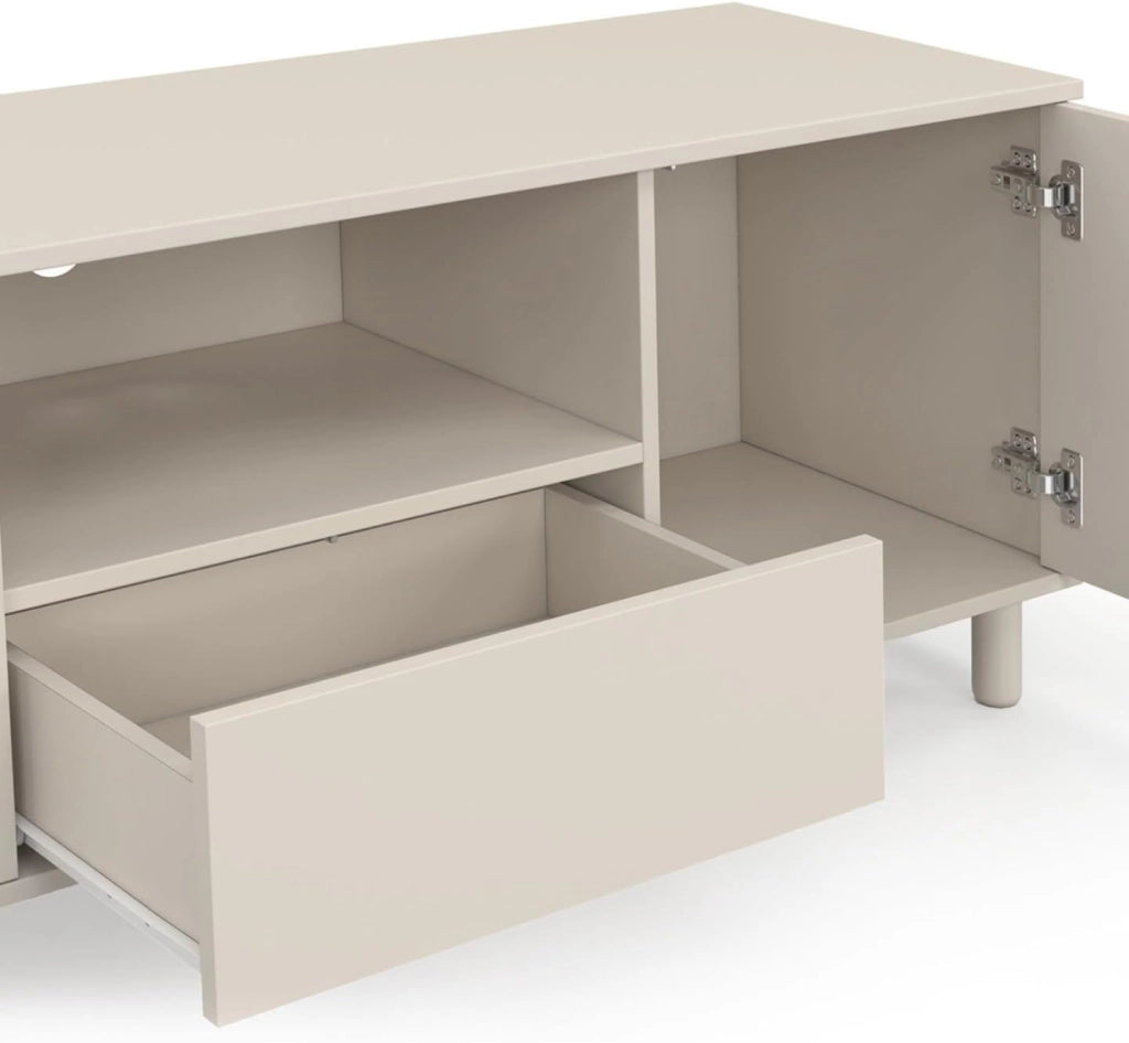 Porta TV BERTILLE 140 cm con 3 ante in legno beige