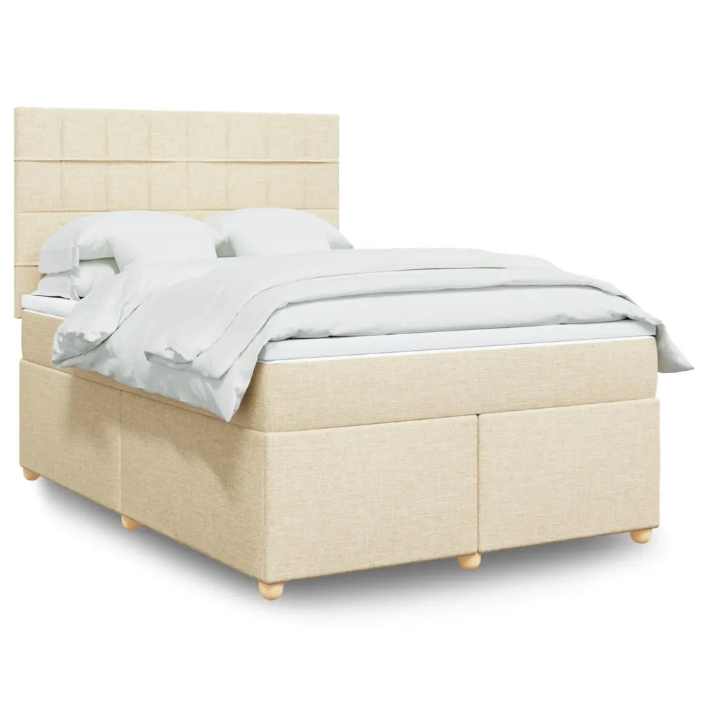 Giroletto a Molle con Materasso Crema 140x200 cm in Tessuto 3293608