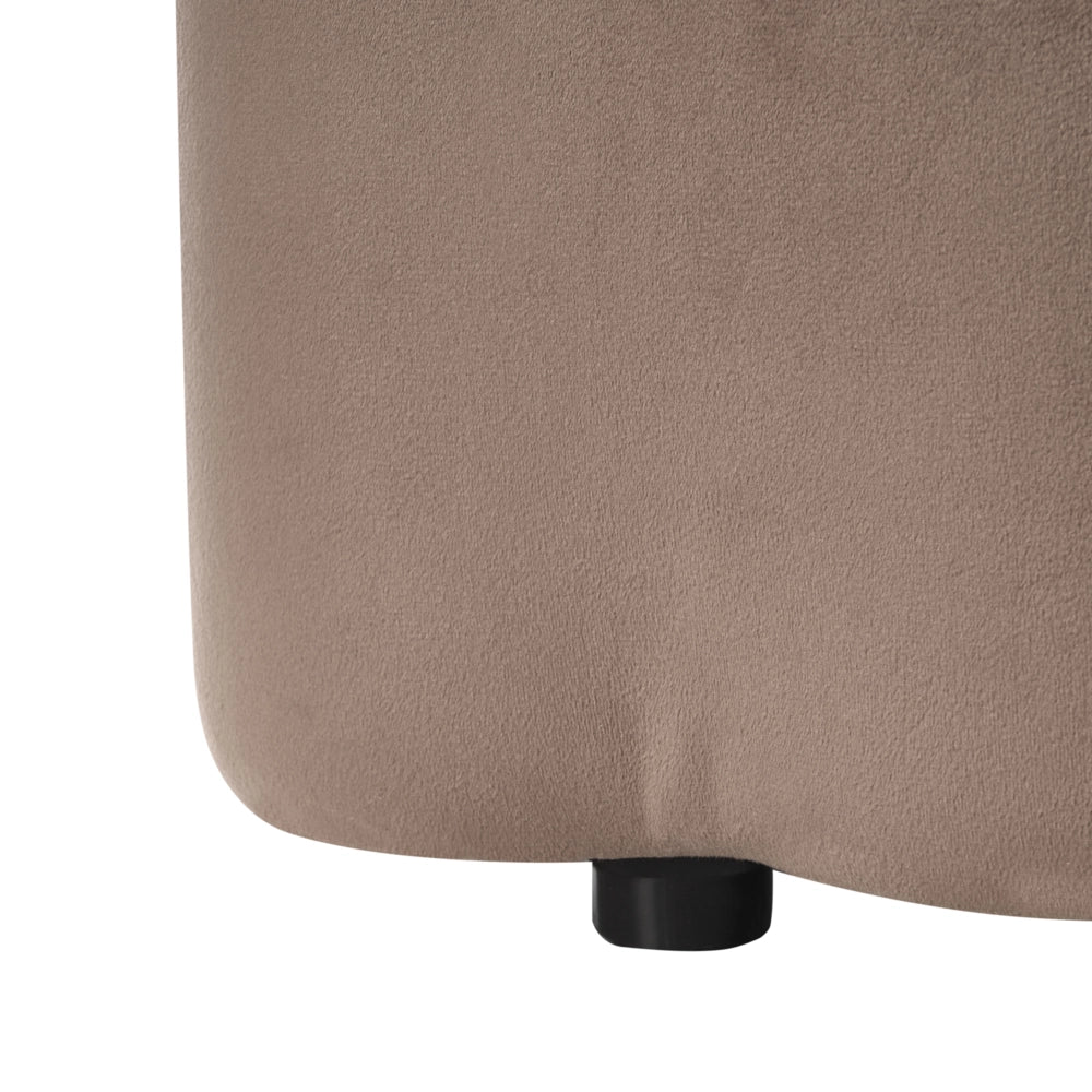 Pouf in velluto marrone scuro con vano portaoggetti motivo floreale per soggiorno e camera da letto stile scandinavo