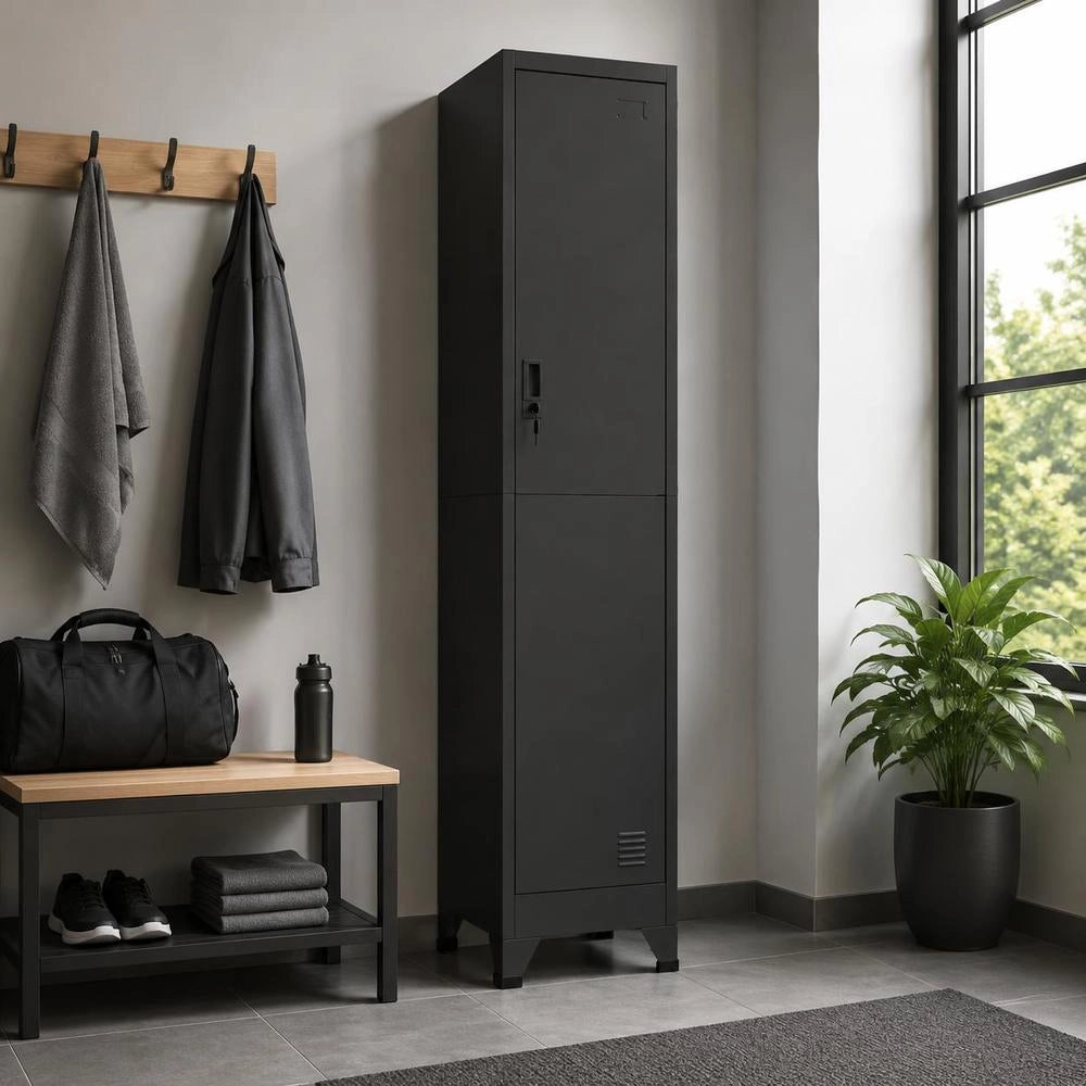 Locker Cabinet, Anthracite, 38x45x180 Cm, Steel