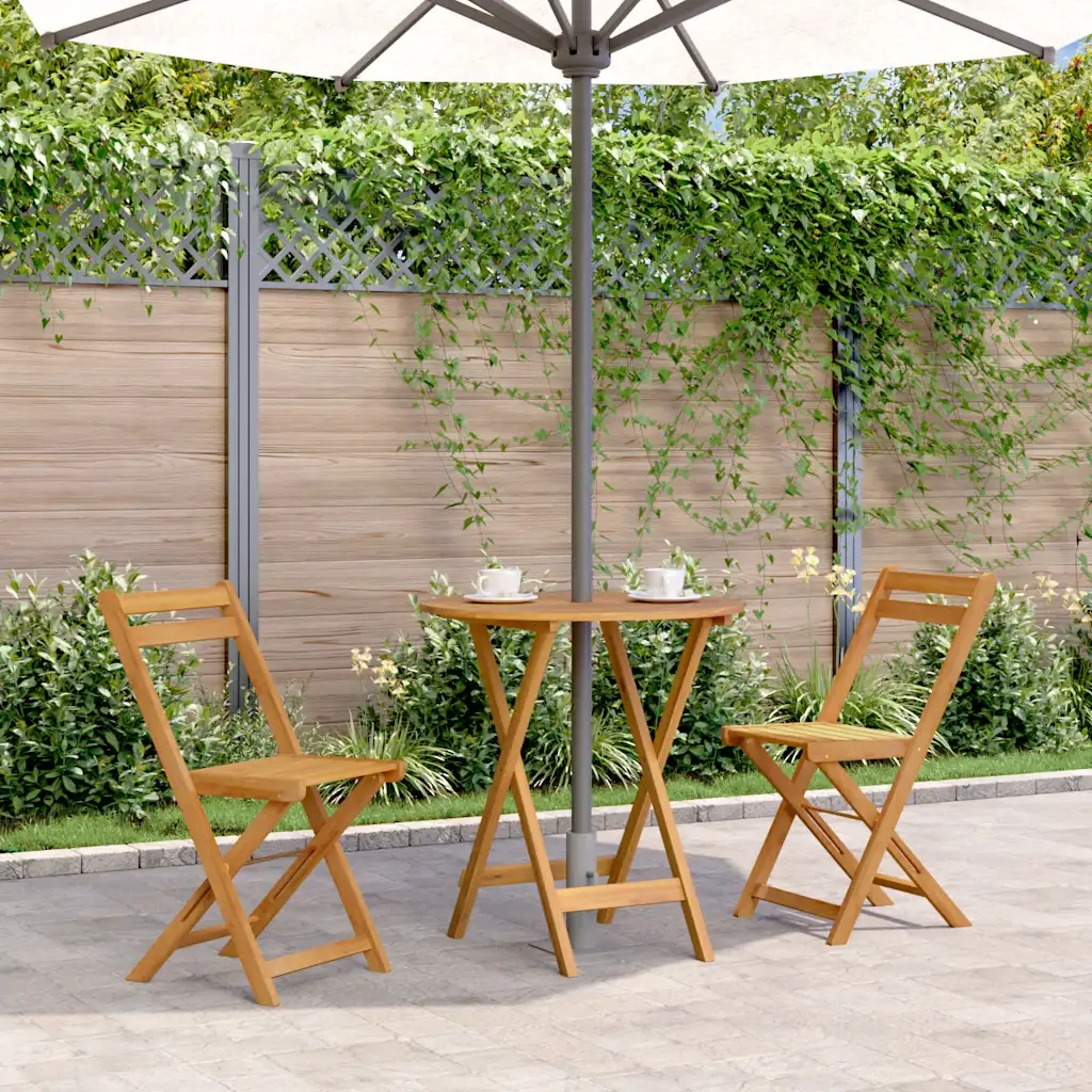 Tavolo da Giardino Pieghevole 70 cm in Massello di Acacia 313596