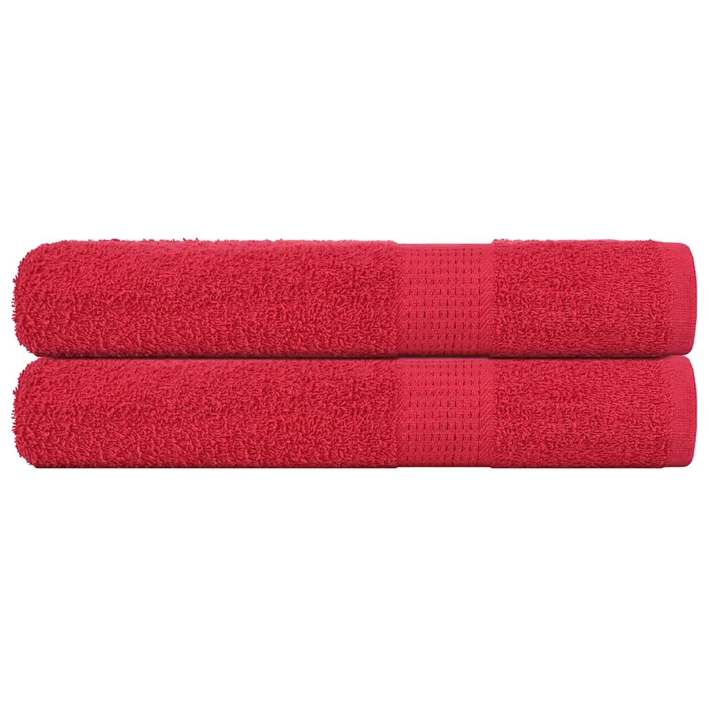 Asciugamani per Sauna 2 pz Rossi 80x200 cm 360 g/mÂ² 100% Cotone