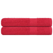 Asciugamani per Sauna 2 pz Rossi 80x200 cm 360 g/mÂ² 100% Cotone