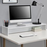 Rialzo di Supporto Flensberg per Monitor/Portatile/TV da Scrivania 100x27x15 cm - Bianco [en.casa]