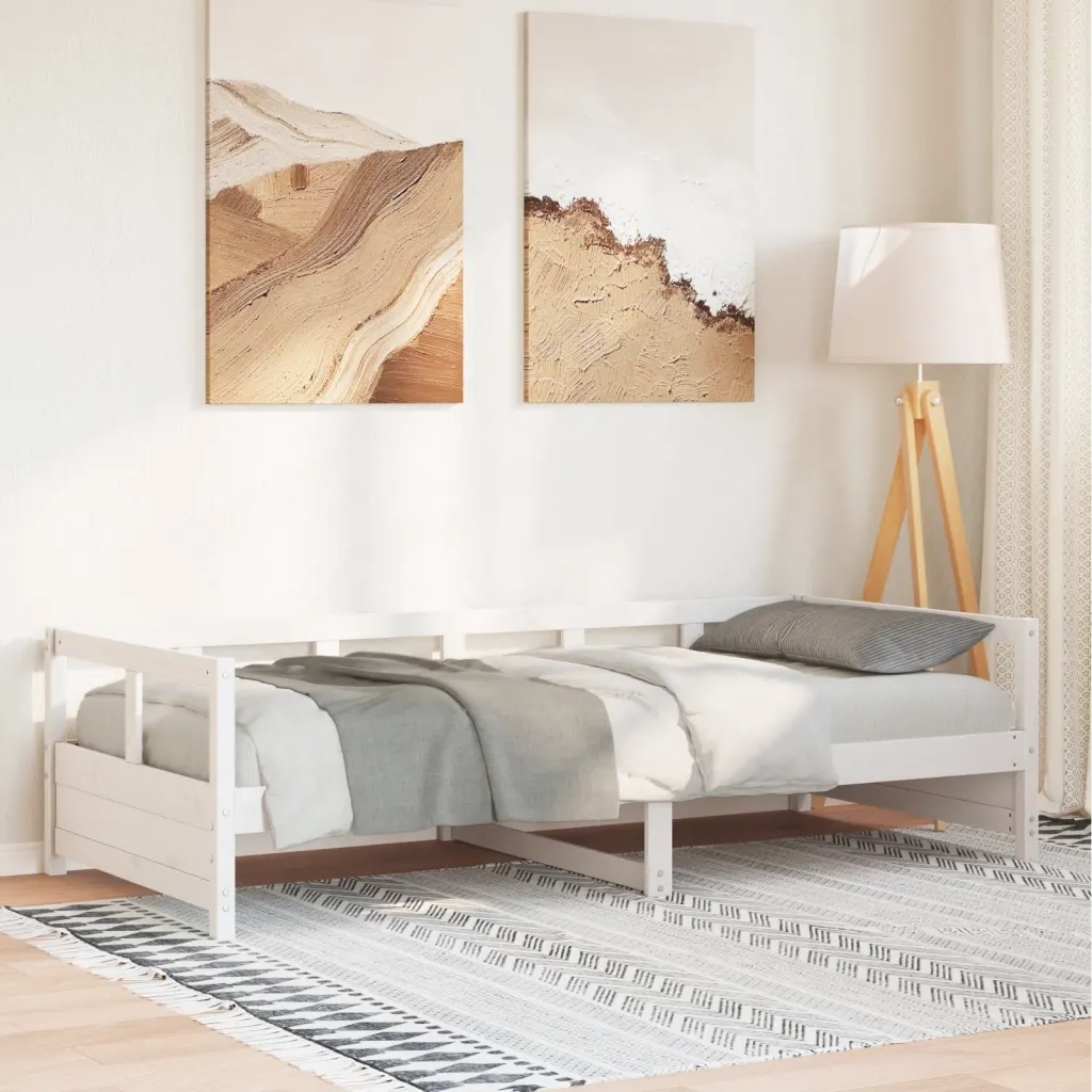 Dormeuse senza Materasso Bianca 80x200 cm Legno Massello Pino 854959