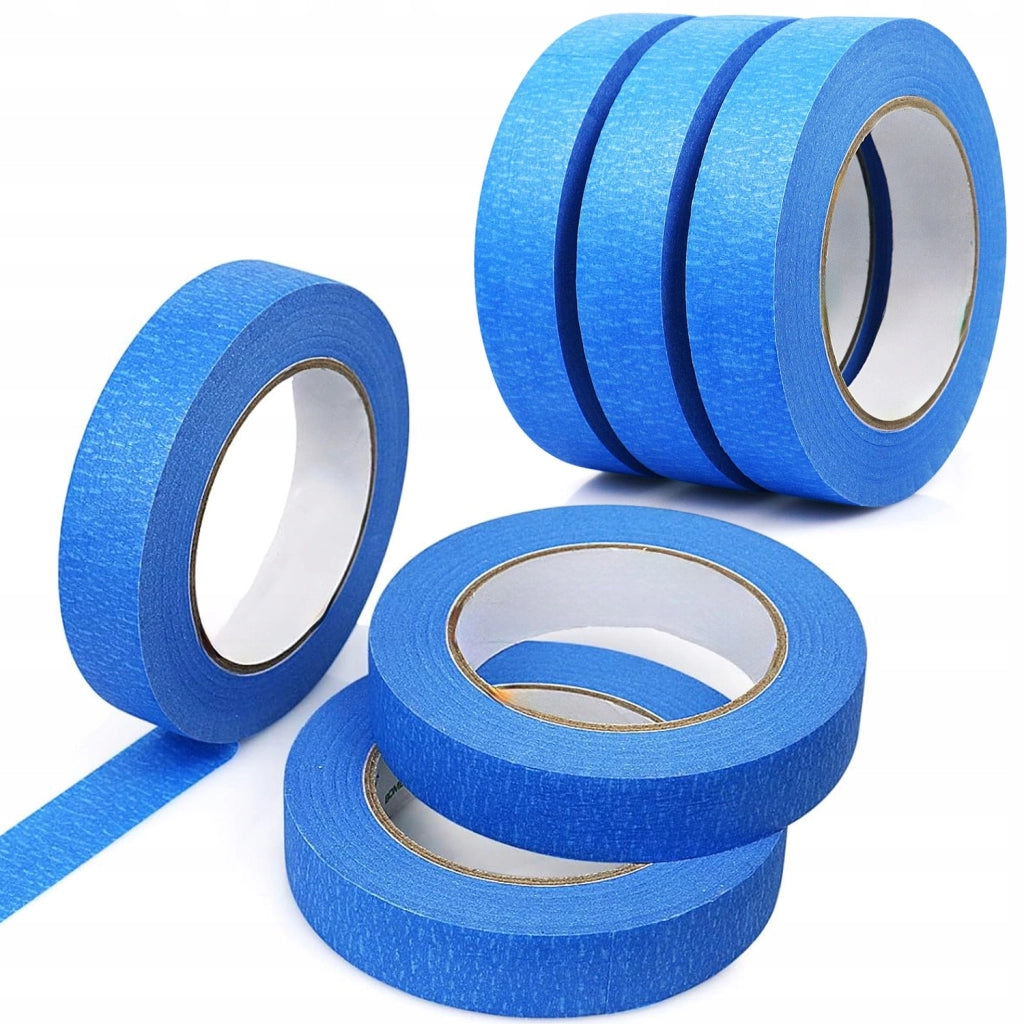 Nastro Adesivo per Verniciatura 15 mm x 50 m – Precisione e Facilità di Rimozione | Carta Crepata, Colla Acrilica, Blu