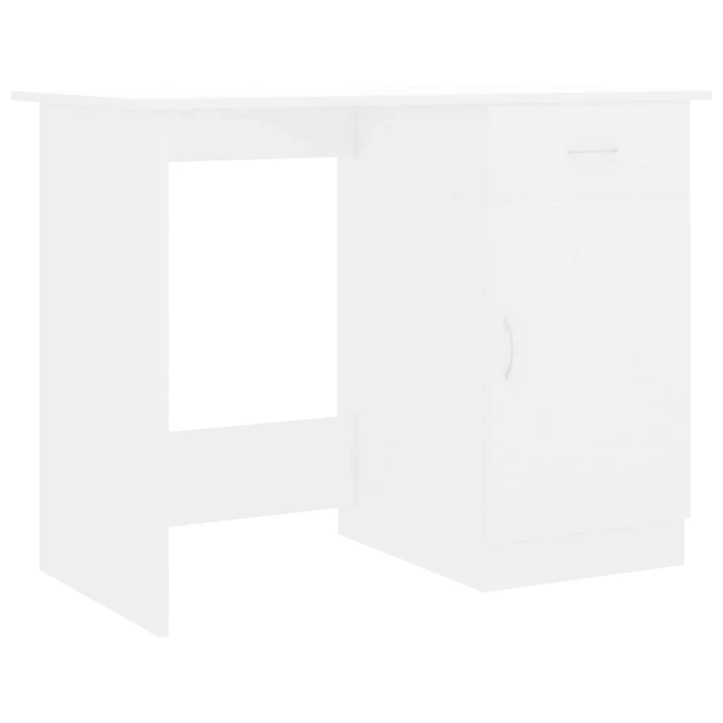 Scrivania tavolo postazione di lavoro mobile per computer studio 100 x 50 x 76 cm legno ingegnerizzato bianco 02_0023500