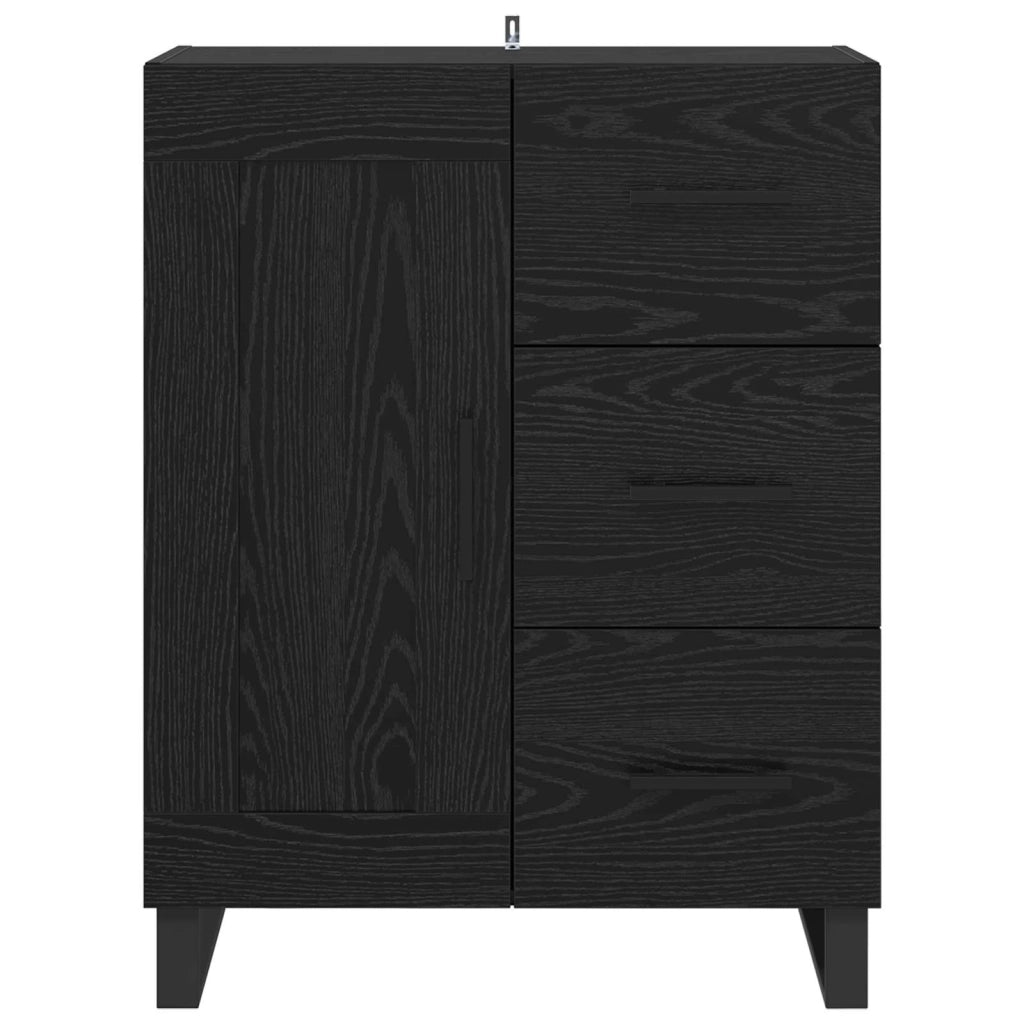 Credenza | Madia | Buffet da pranzo | Armadio da pranzo con cassetto Rovere Nero 69,5 x 34 x 90 cm