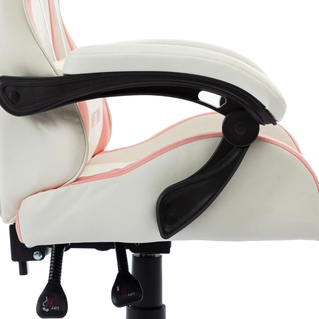 Sedia girevole in similpelle rosa per ufficio computer studio o videogiochi (02_0024228)