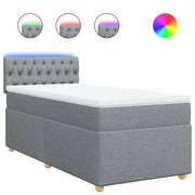 Letto singolo | Letto per adulti | Giroletto a Molle con Materasso Grigio Chiaro 80x200 cm Tessuto