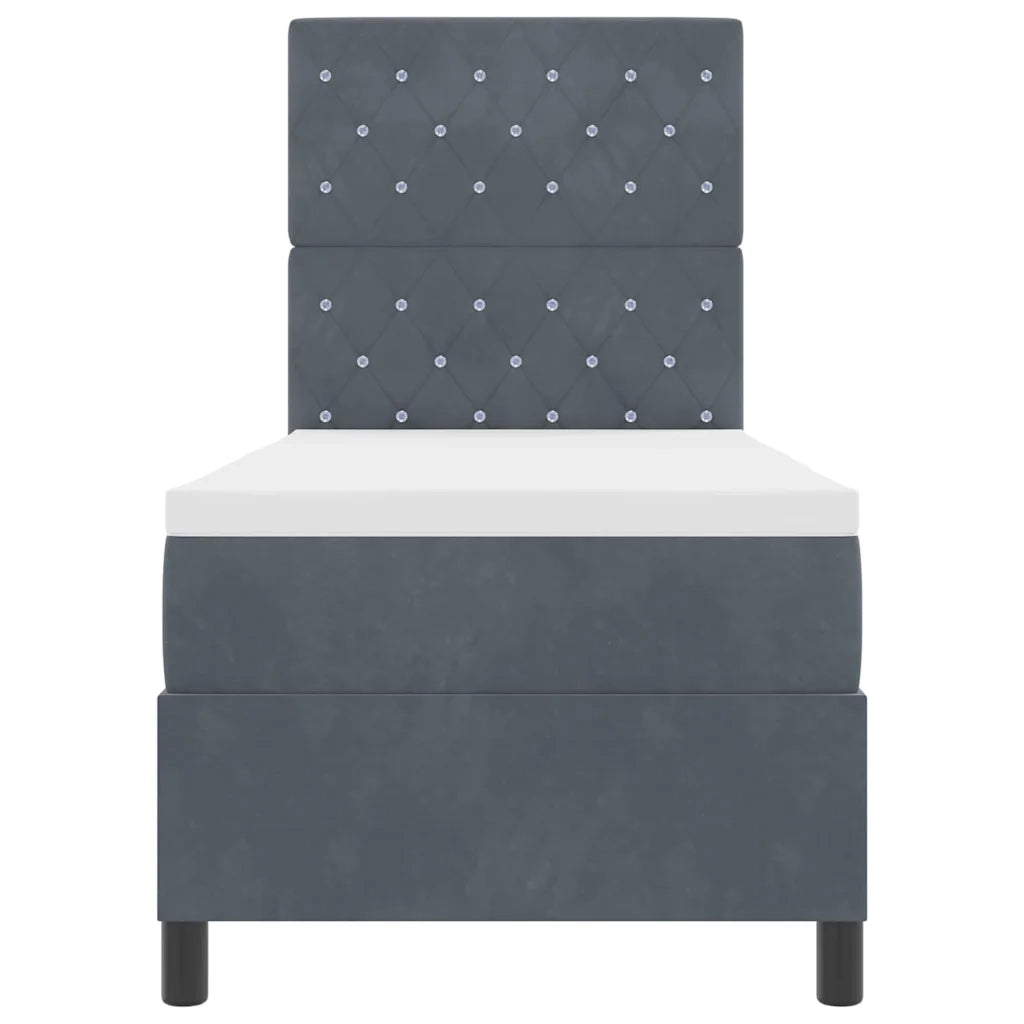 Letto a Sorgente LED Grigio scuro 80 x 200 cm Tessuto 3343209