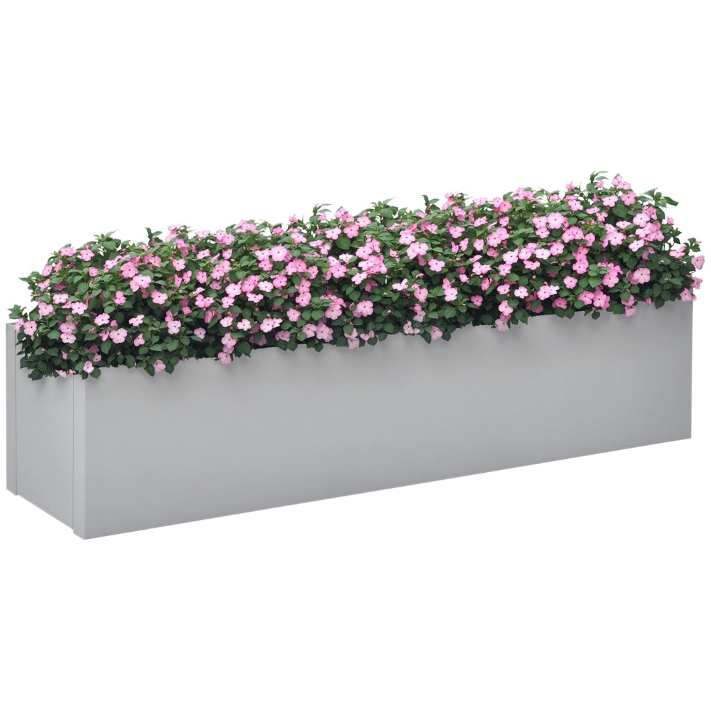 Vaso da Giardino in Acciaio ¨C Zephmum ¨C Grigio 91x22x22