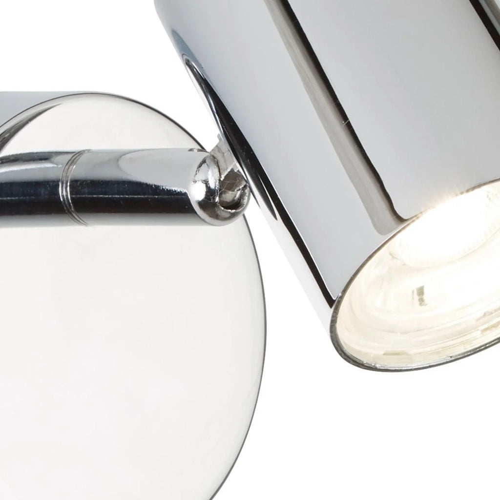 Plafoniera Contemporanea Rollo Acciaio Cromo Vetro Trasparente Led 4,3W 3000K