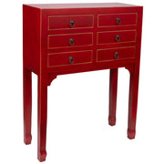 Mobile da ingresso in legno con 6 cassetti 63x26x82h cm
