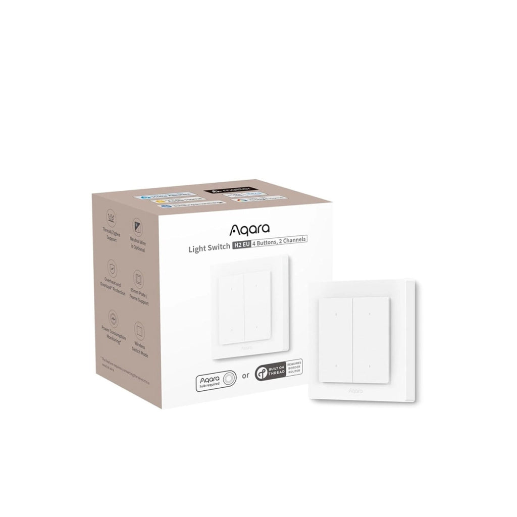 H2 Interruttore luminoso intelligente a 4 pulsanti con 2 canali Bianco Aqara