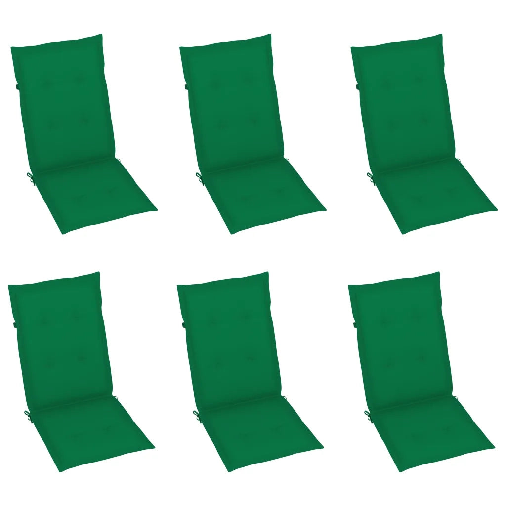 Sedie da Giardino Pieghevoli 6 pz con Cuscini Massello Acacia 3064124