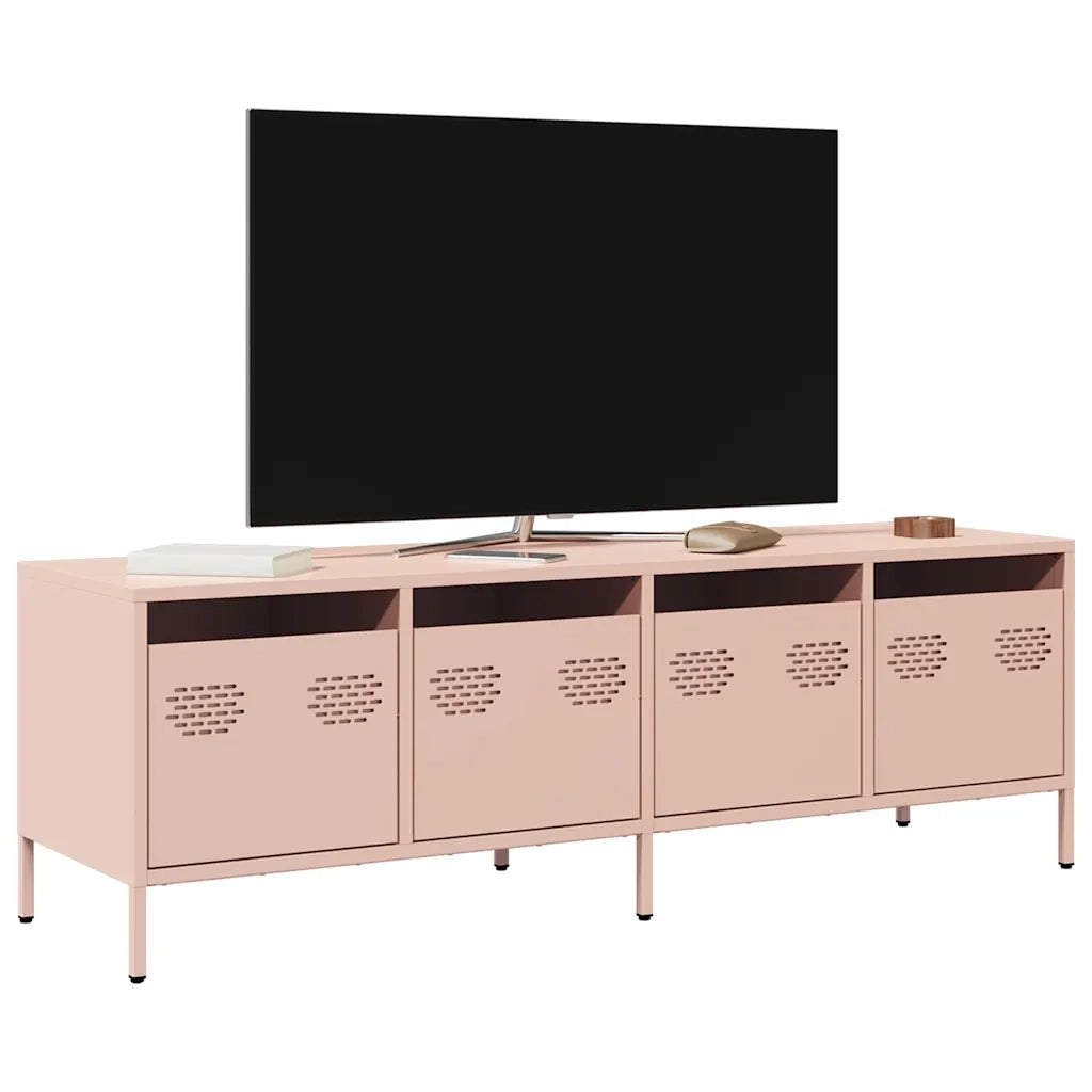 Mobile TV Rosa 135x39x43,5 cm in Acciaio Laminato a Freddo