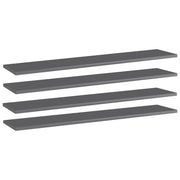 Ripiani per Libreria 4 pz Grigio Lucido 100x20x1,5cm Truciolato cod mxl 59810