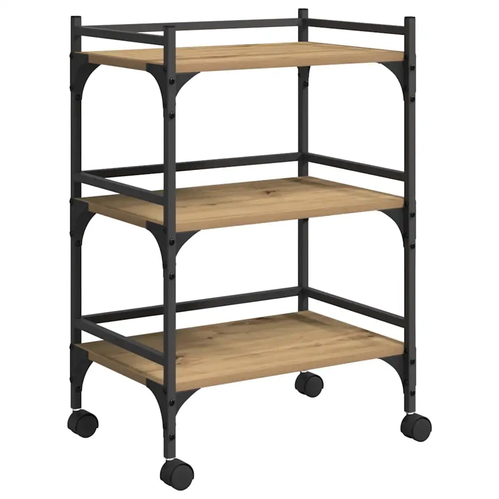 Carrello da Cucina-Scaffale per Cucina Rovere artigianale 50 x 35 x 75.5 cm