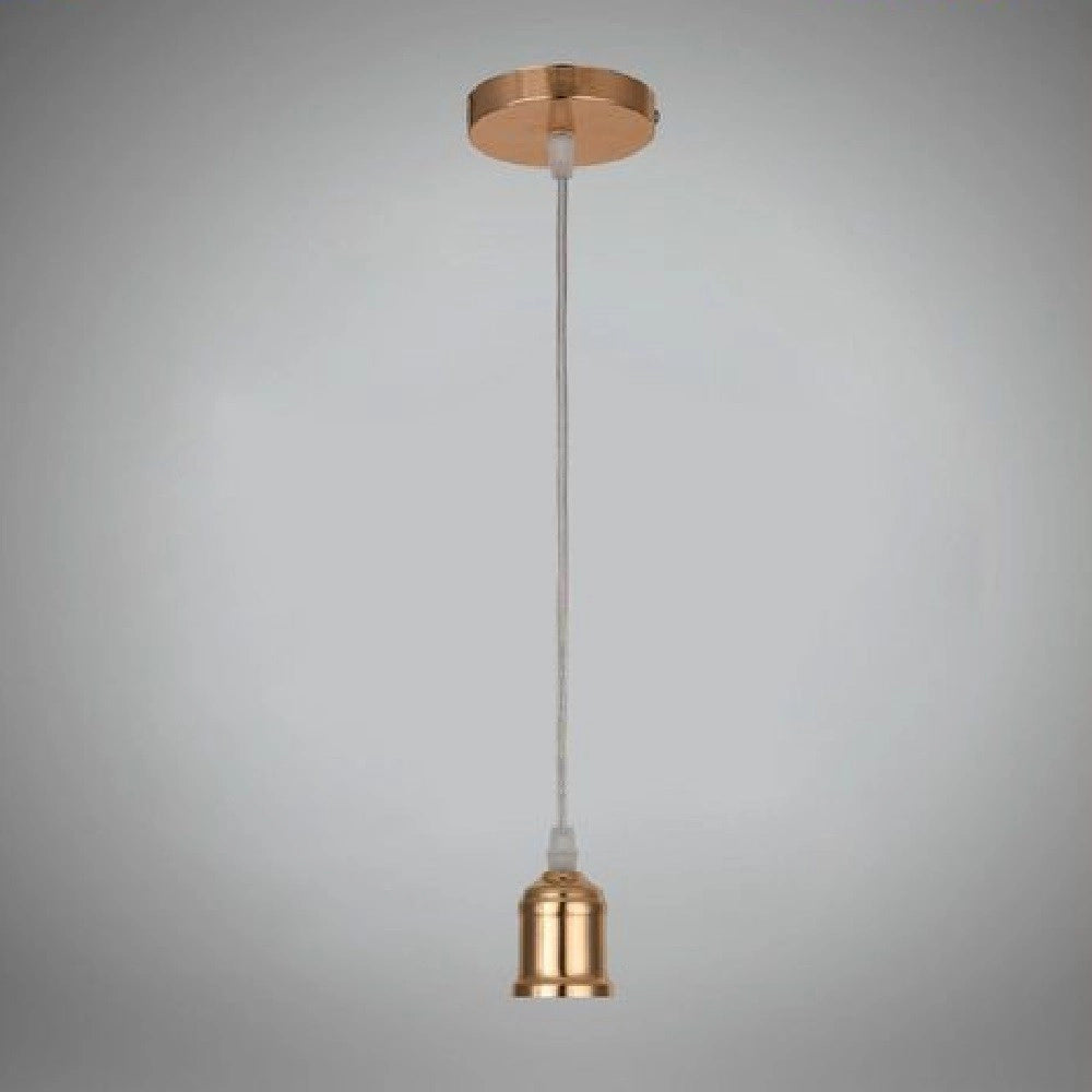 Trade Shop - Portalampada E27 A Sospensione Lampadario Pendente Porta Lampada 1,2 Metri E27-a - Oro