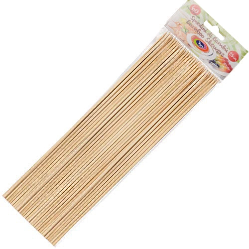 SPIEDINI IN LEGNO BAMBOO NATURALE 25 CM 60 PZ PER ALIMENTI