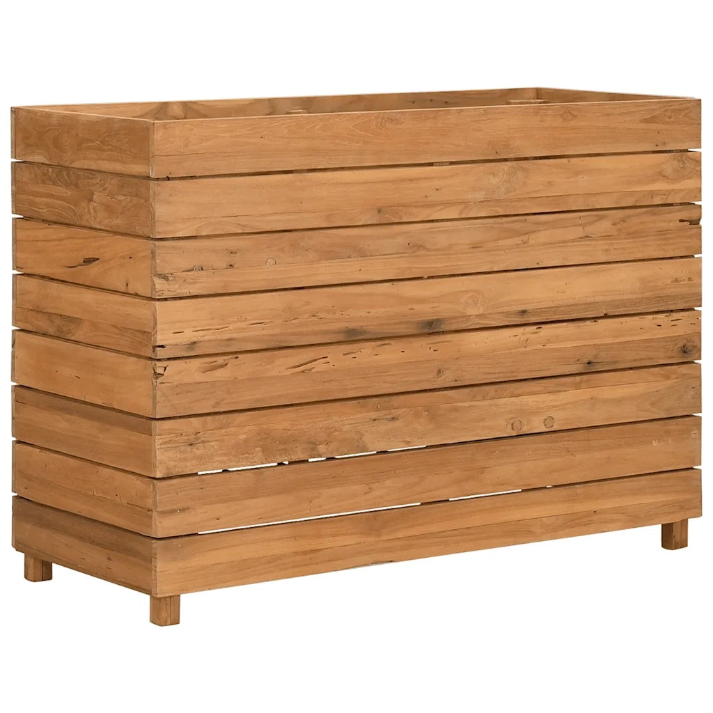 Letto Rialzato 100x40x72 cm Legno di Teak di Recupero e Acciaio