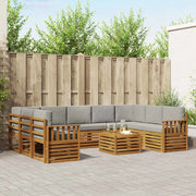 Set divani con cuscino 10 pcs Grigio Naturale e Chiaro