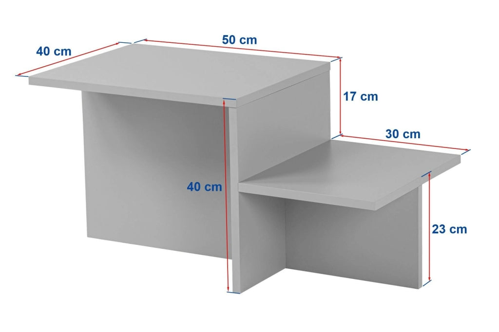 Tavolino da salotto Varian, Tavolo basso da caffè, Portariviste per divano, Ripiano da soggiorno, 80x40 h40 cm, Grigio