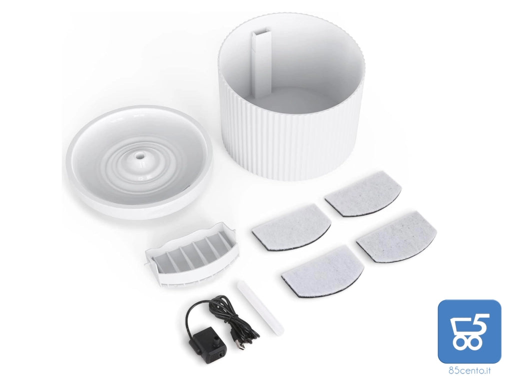 Fontanella Automatica per Gatti Cani 2 Litri in ABS Alimentare Distributore Acqua Silenzioso copia