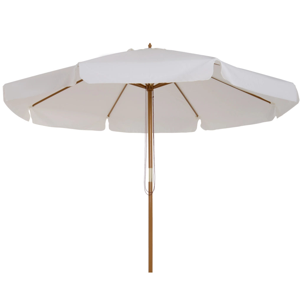Ombrellone da giardino rotondo grande in bamb¨´ ¨C zephmum ¨C crema ? 3 m