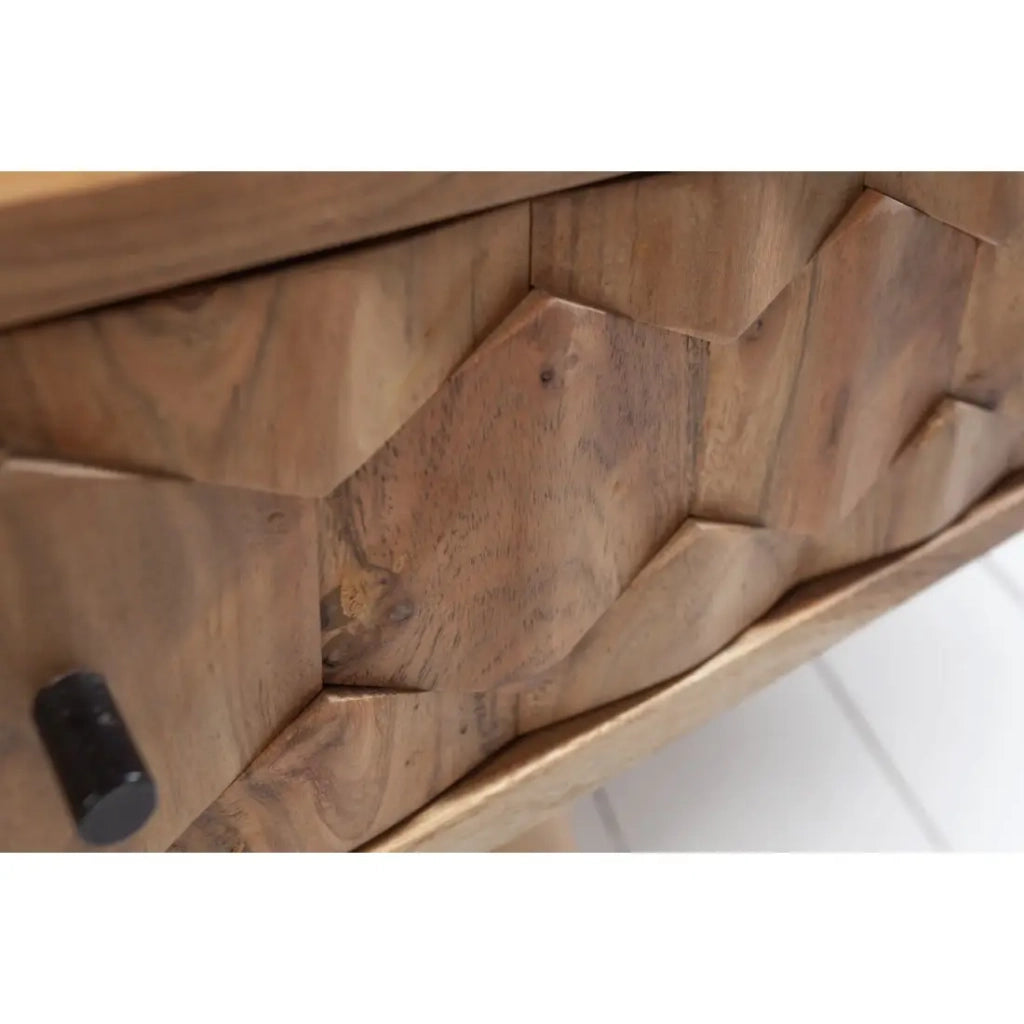 Tavolino basso SCANI 100 cm in legno di acacia massiccio verniciato stile scandinavo