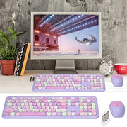 Combinazione tastiera e mouse gaming wireless - Disegno ergonomico - Colori pastello - Risoluzione ottica 1200 - Adatto per PC