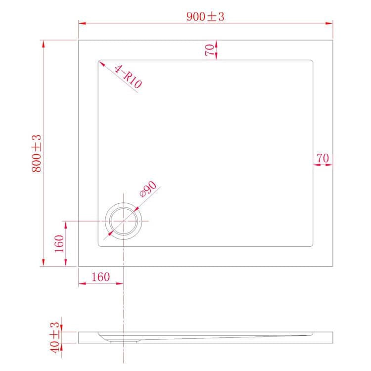 Piatto Doccia 100x100 cm in Acrilico Fosterberg Floret 2 Antracite
