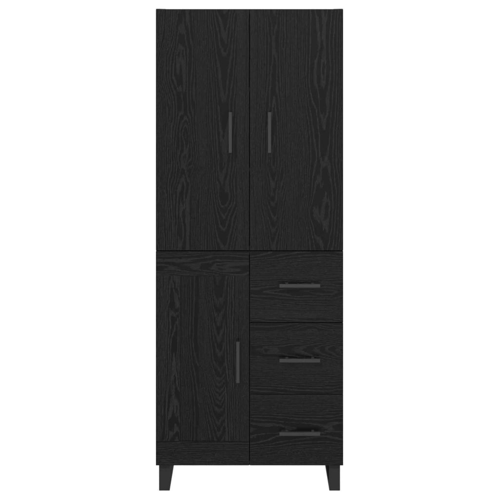 Credenza con cassetto 2 pcs Rovere Nero 69,5 x 34 x 180 cm
