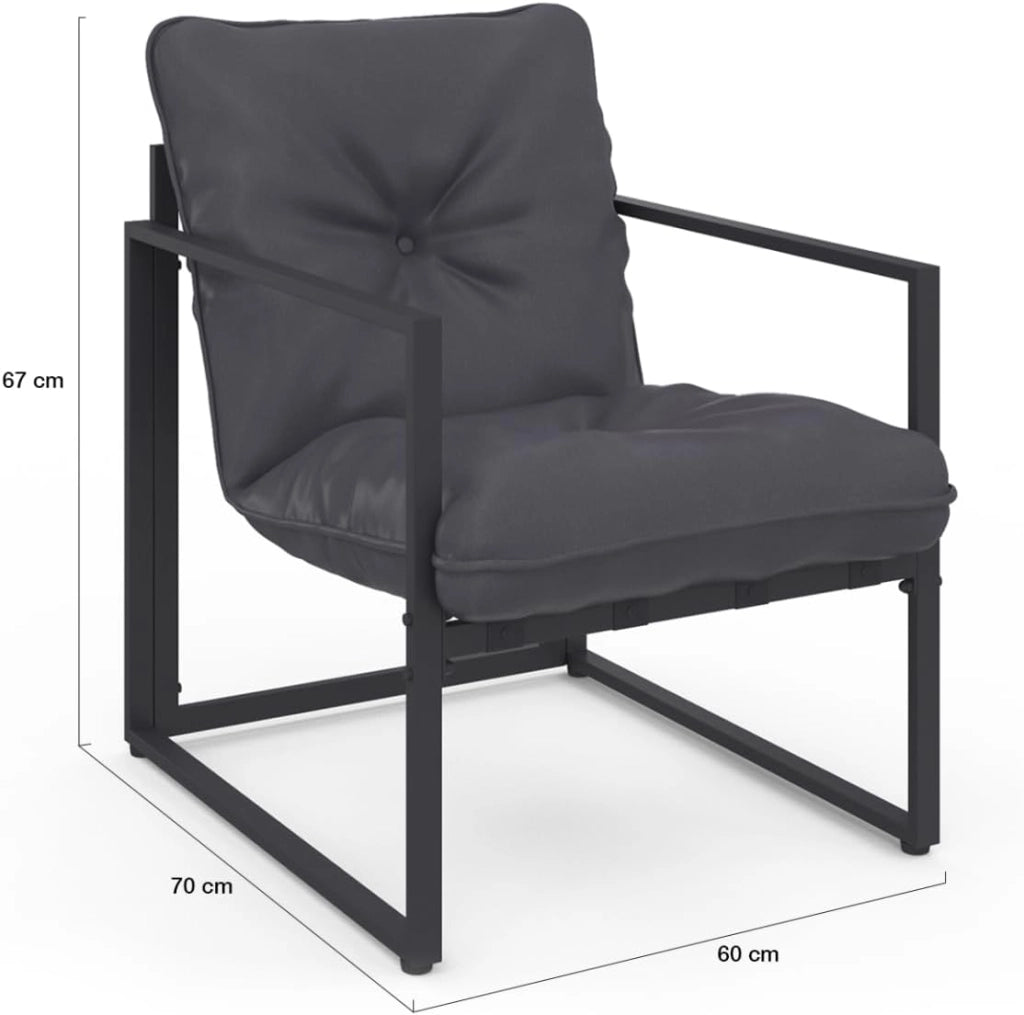Nairobi Set di mobili da Giardino Bassi a 4 posti in Acciaio Grigio Antracite