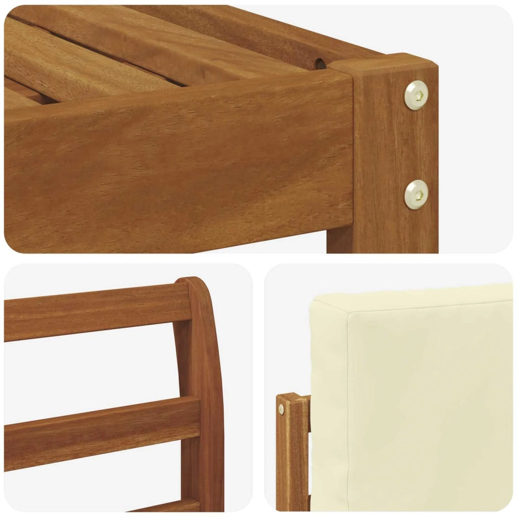 Set di divani da esterno con cuscino 6 pcs Naturale e Crema