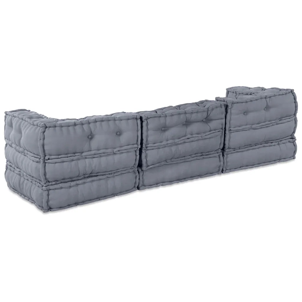 Unità di Divano Modulare 3 pcs Grigio Tessuto 3315092