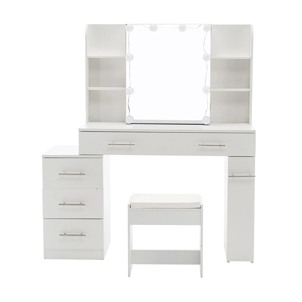 Toeletta con illuminazione - Xylo - Specchio, cassetti e LED integrato