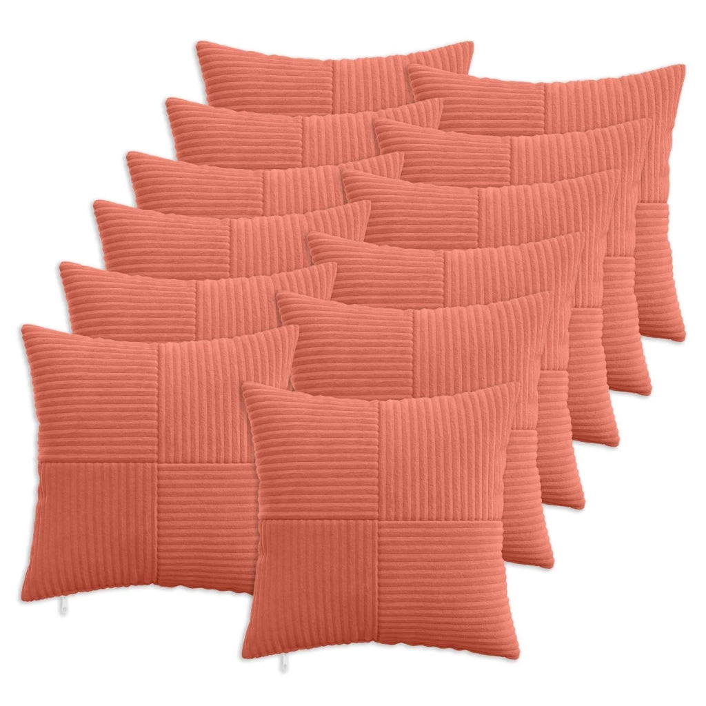 Federa 12 pcs ALMELO Rosso Arancio 50 x 50 cm corduroy 914907