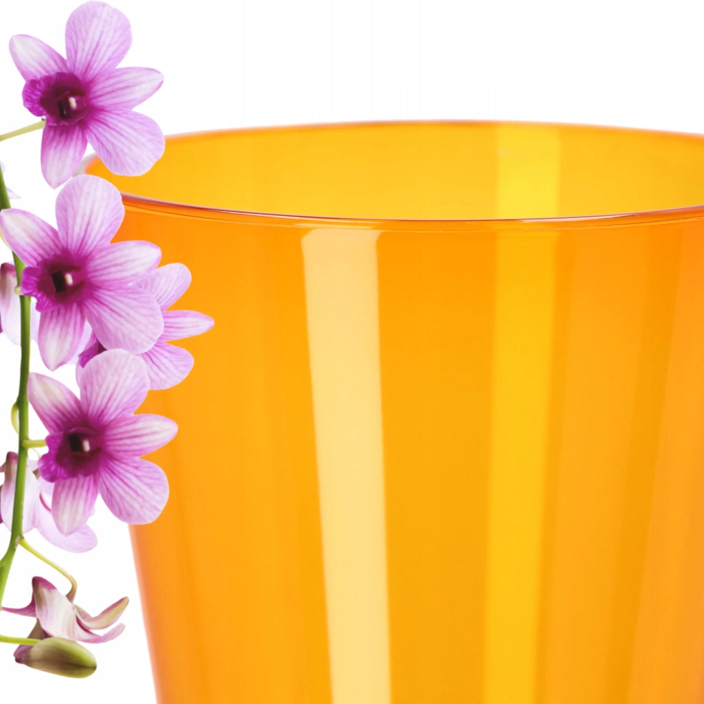 Vaso per orchidee KADAX in plastica arancione, 12 cm