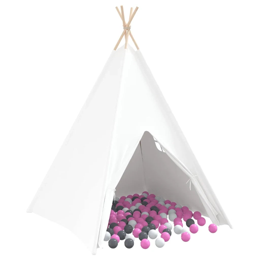 Tenda Teepee-Tenda da campeggio Bianco 120 x 120 x 150 cm Tessuto e Plastica 383167