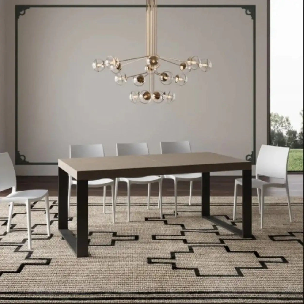 Tavolo allungabile 200/304x90 cm Tecno Premium tortora gambe antracite